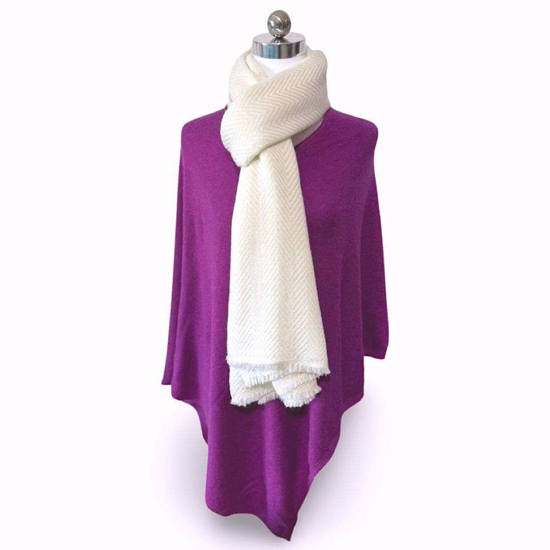 Cream/White Pashmina Cashmere Blend Shawl