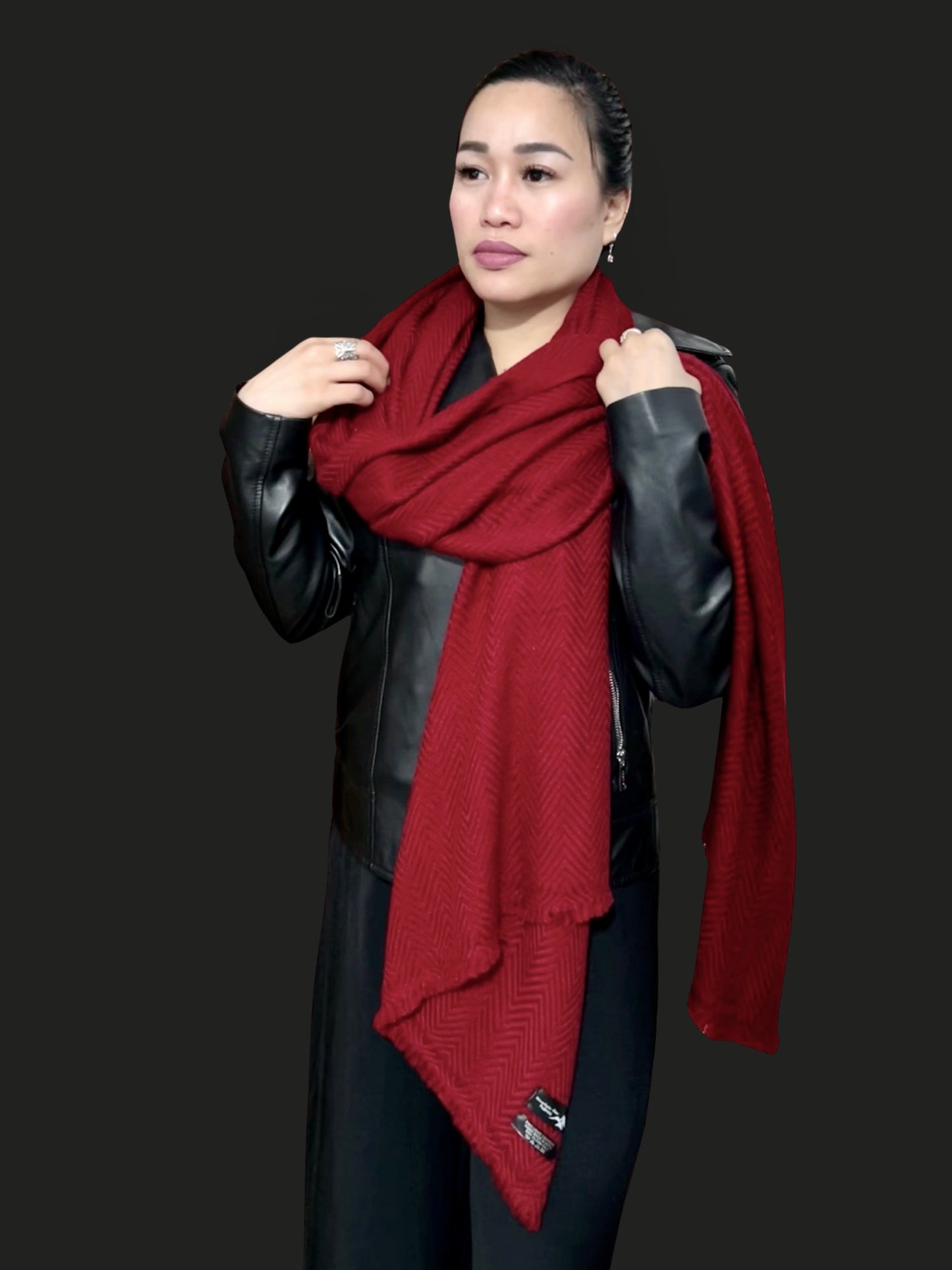 Cabernet Red Pashmina Cashmere Blend Shawl