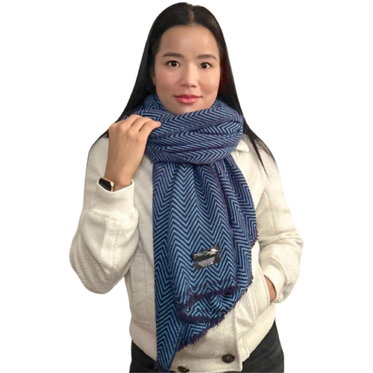 Steel Blue/Dark Blue Pashmina Cashmere Shawl